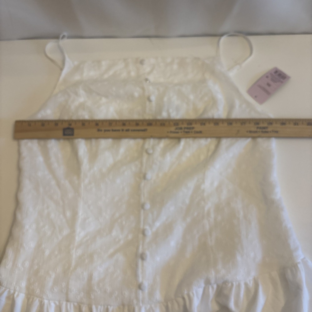 Wild Fable Women's White High Neck Dropped Waist Maxi A-Line Dress XXL Eyelet - Picture 7 of 11